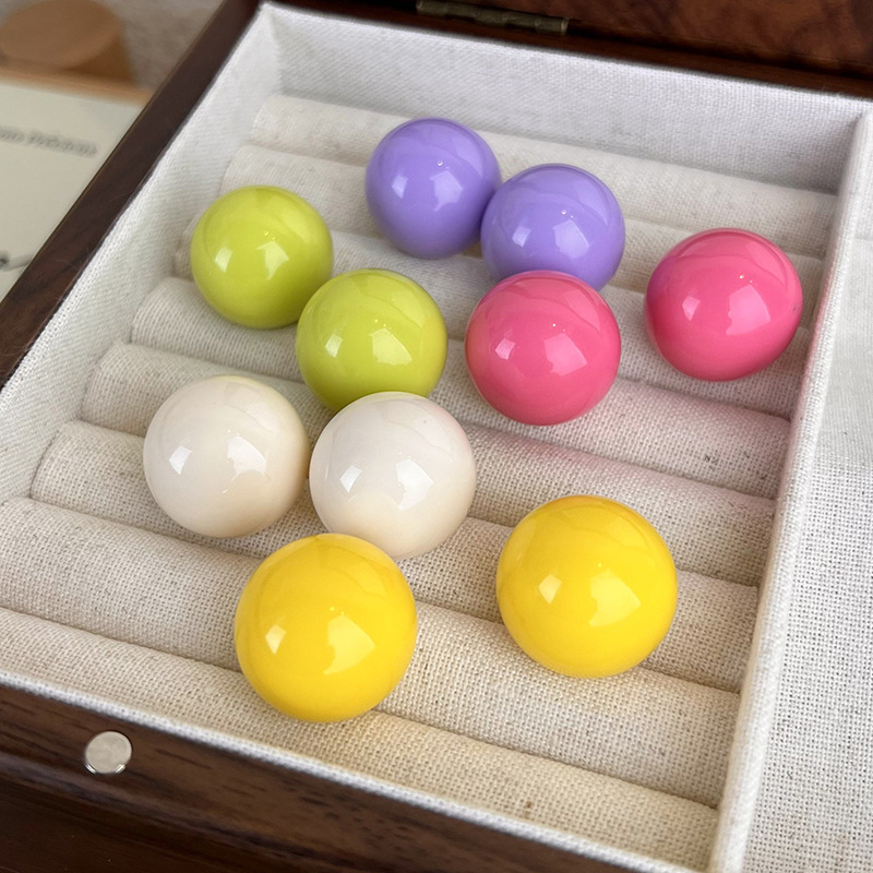 원형 레진 스터드 이어링