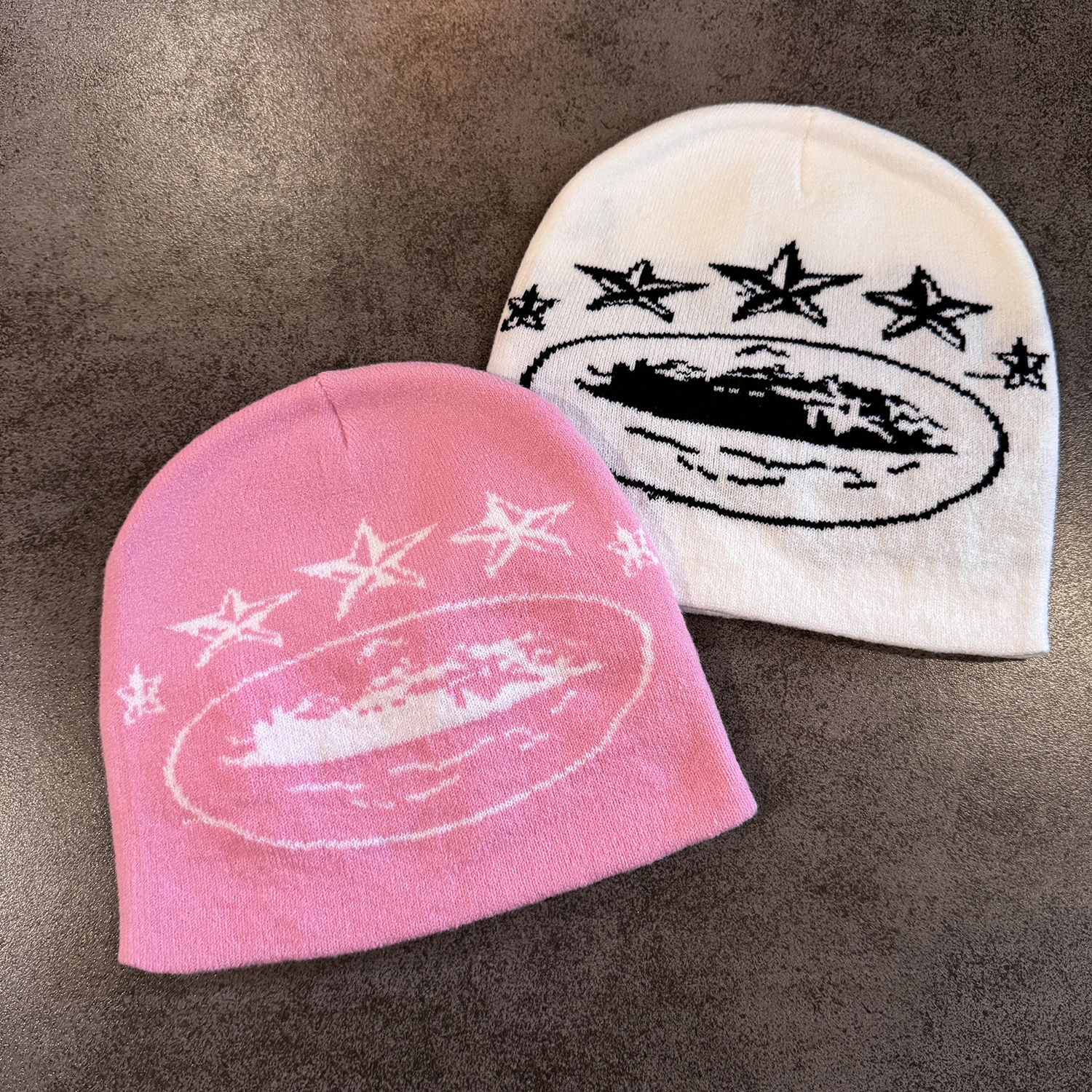 Jacquard gebreide muts