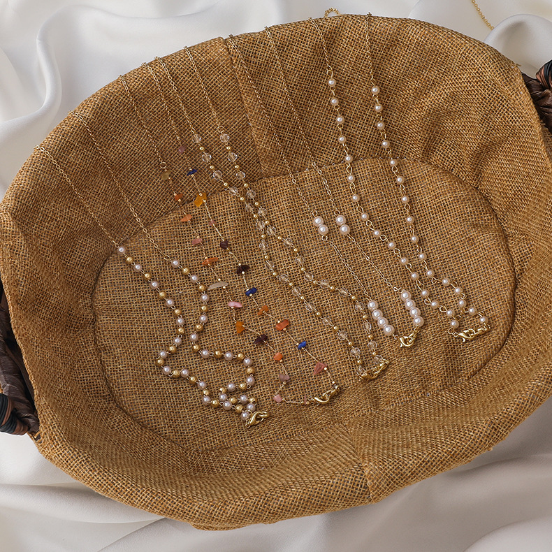 Ланцюжок для окулярів з перлами та кристалами