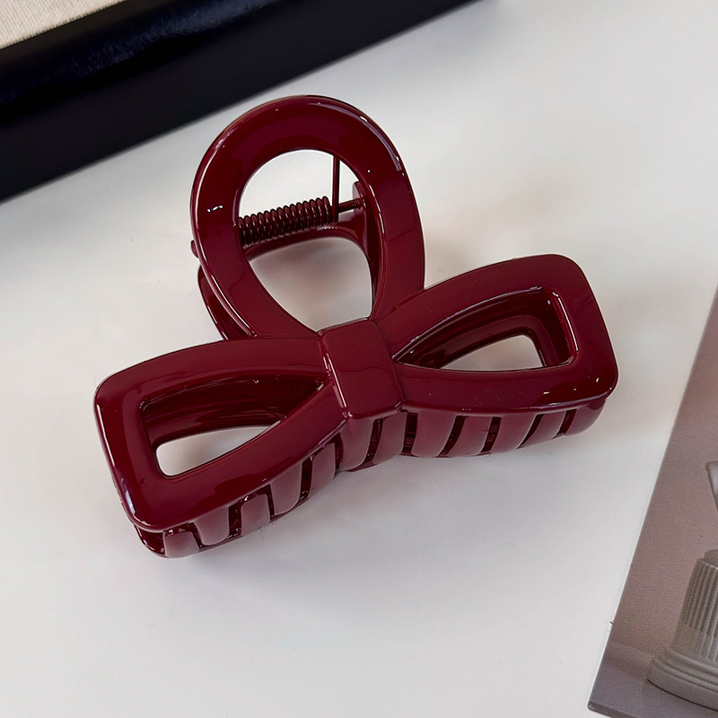 Czerwona i Czarna Spinka do Włosów z Kokardą