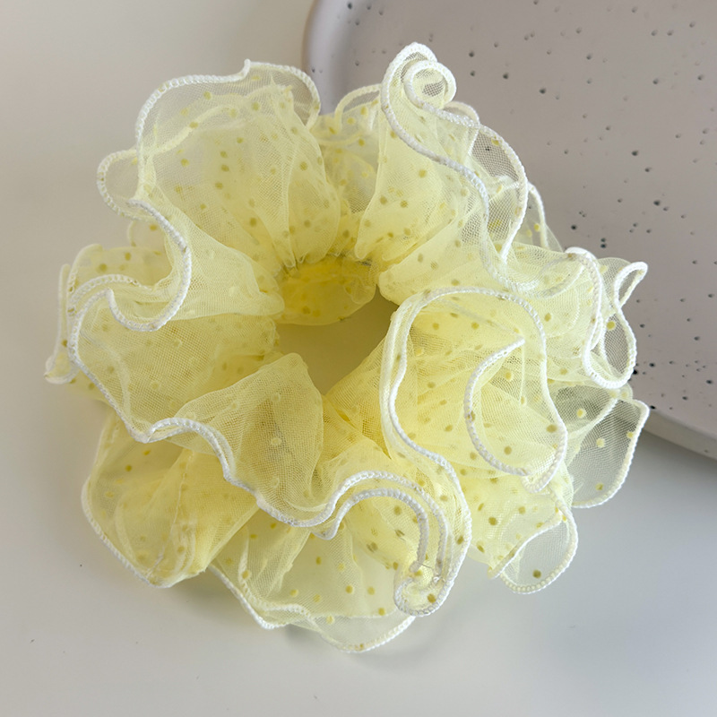 Siateczkowe Gumki do Włosów w Kropki z Falbankami