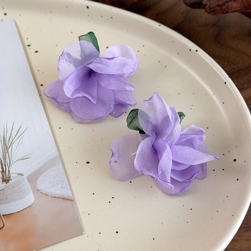Chiffon Flower Earrings