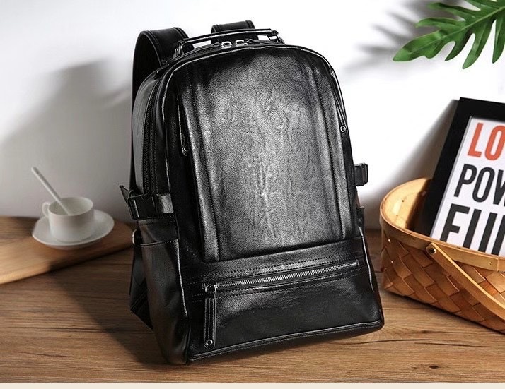 소프트 가죽 대용량 여행 백팩