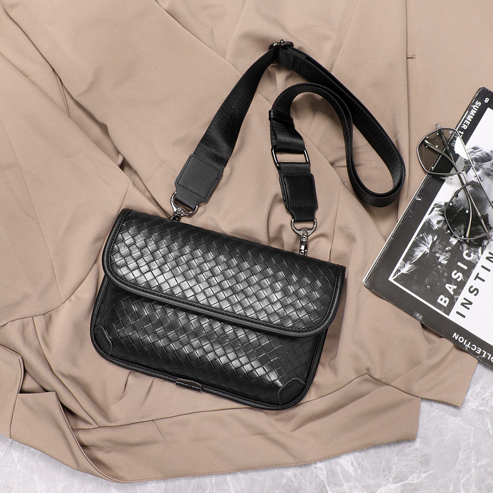 Hand-Woven Leather Crossbody Bag