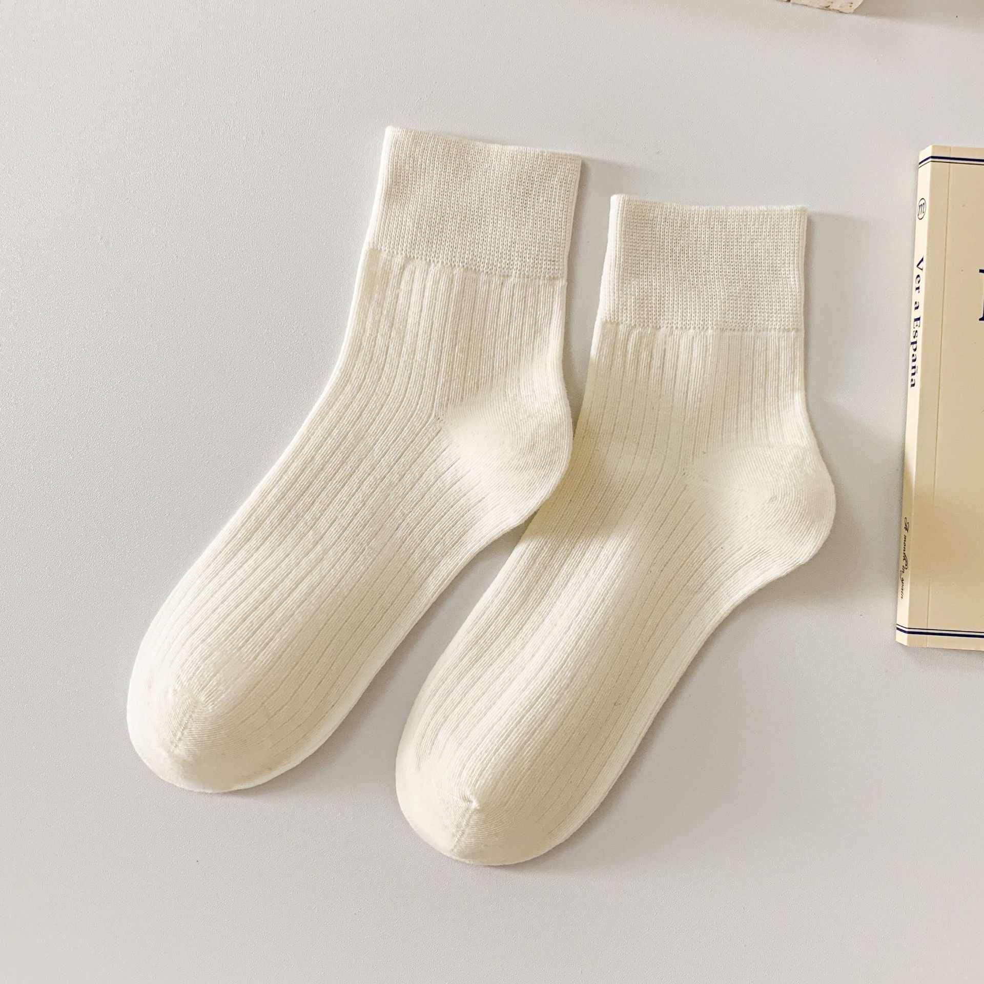 Žebrované Retro Ponožky do Poloviny Lýtka