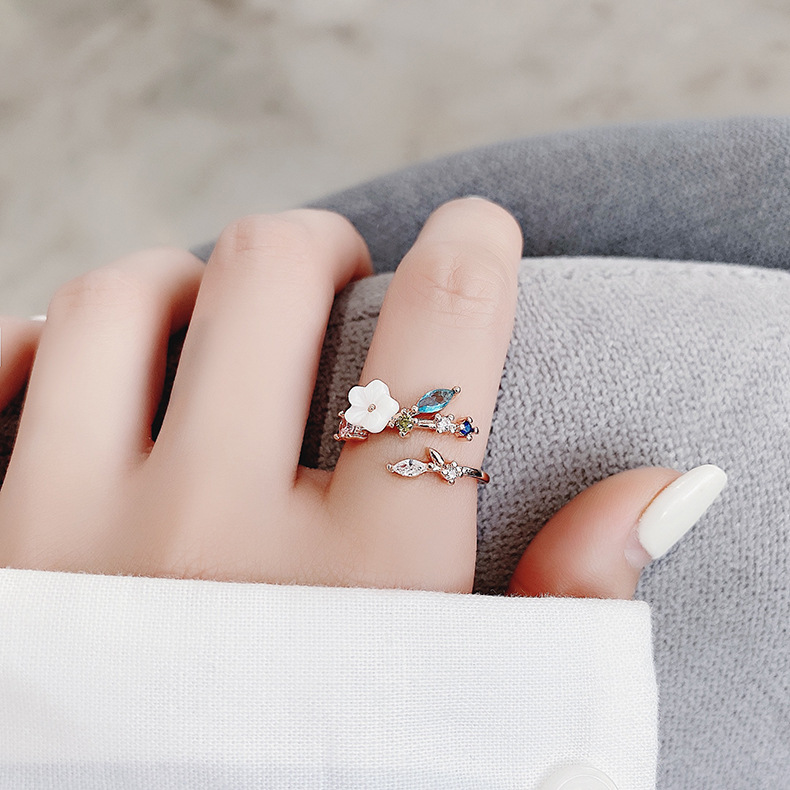 Floral Heart Open Ring