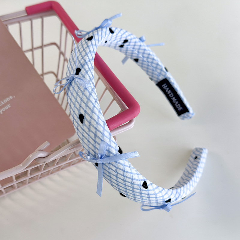 Bandă de Păr cu Fundă în Carouri