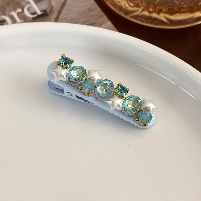 Заколка для волос с блестящей звездой и жемчугом