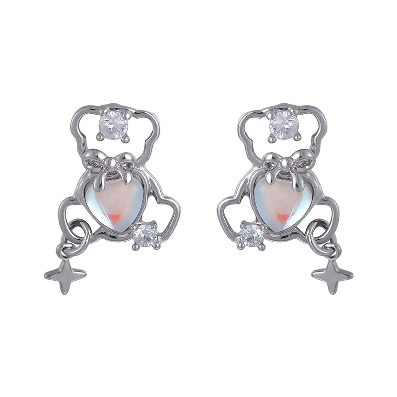 Χρωματιστά Ζιρκόνια Κούφια Σταυράκια Αρκούδα