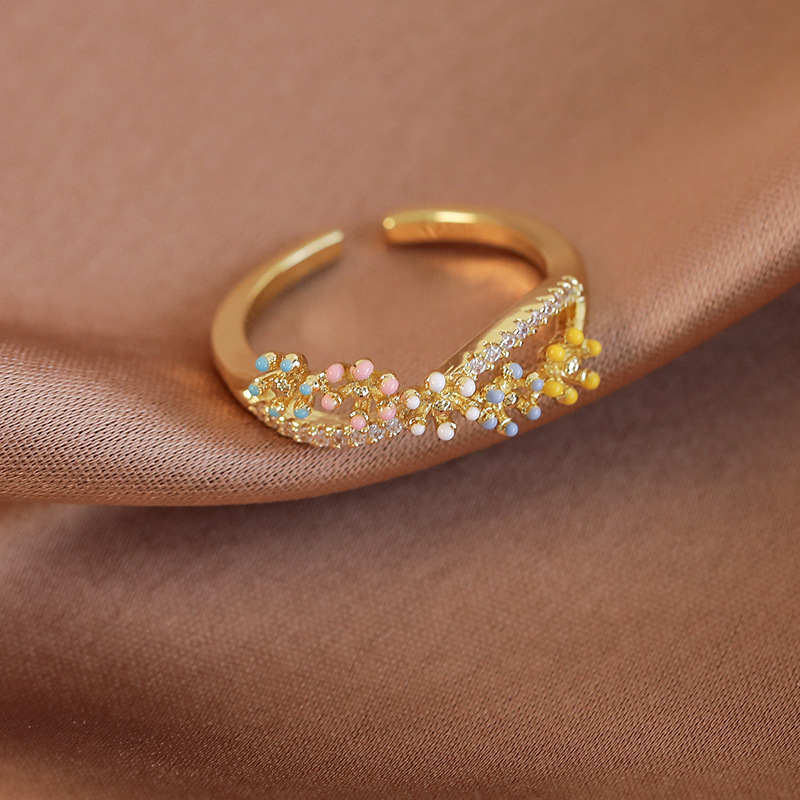 Cross Open Flower Ring