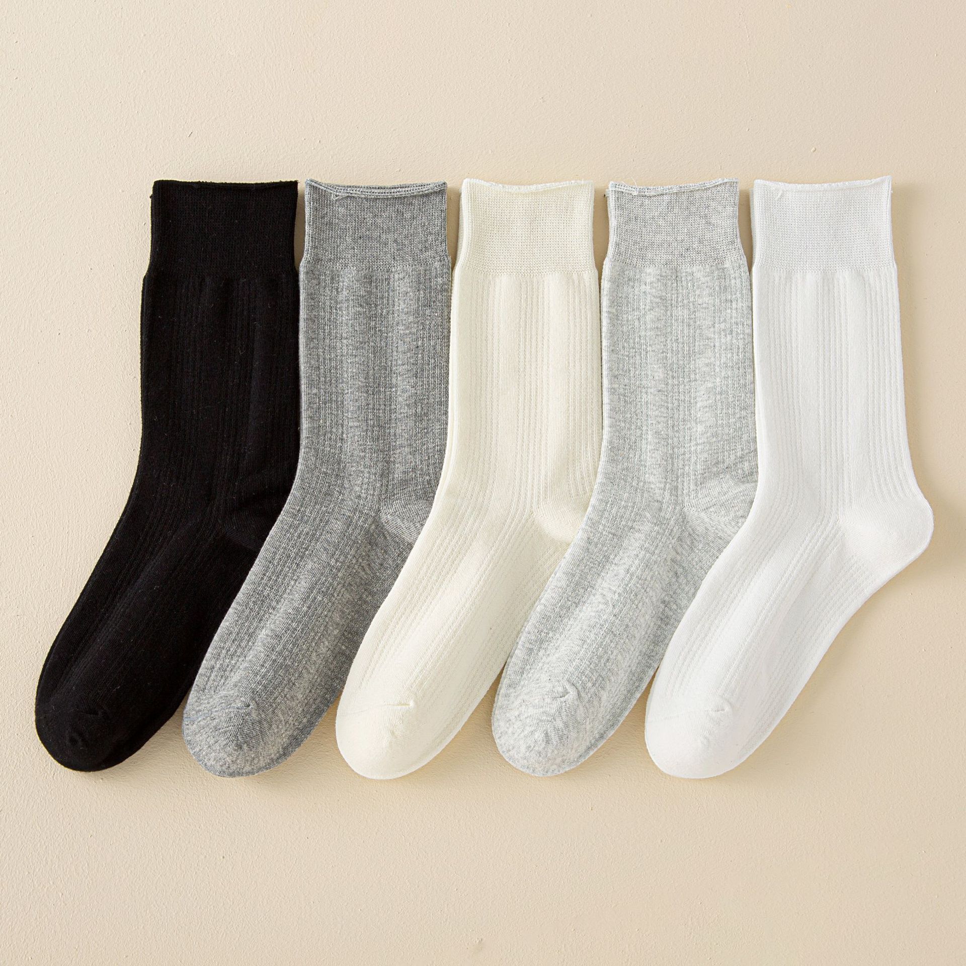 Meias de Algodão com Riscas para Mulher