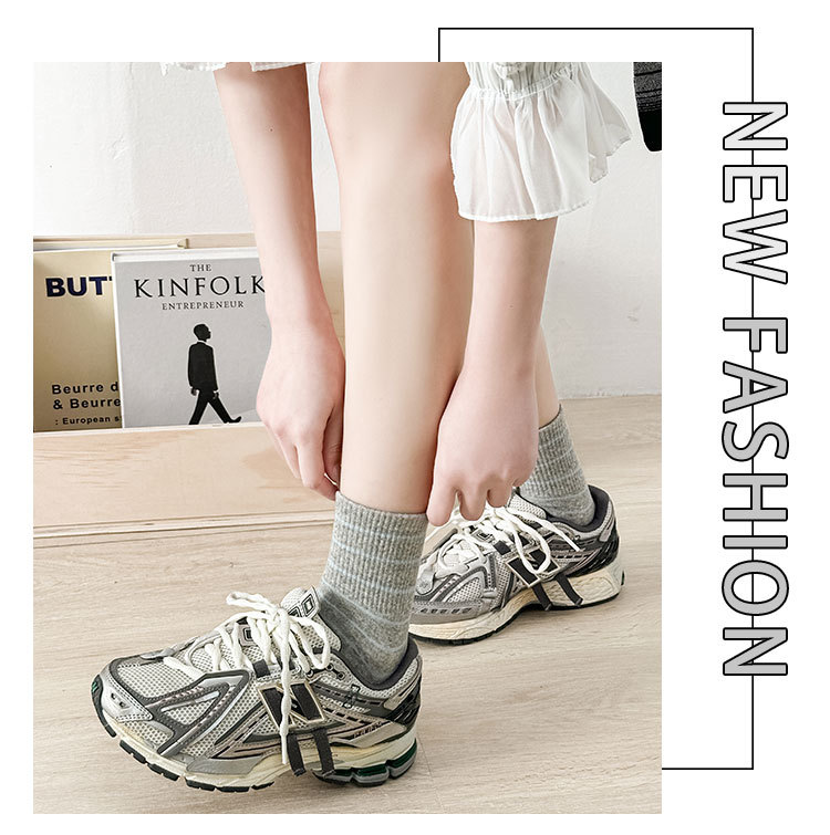 Meias de Algodão Listradas Femininas