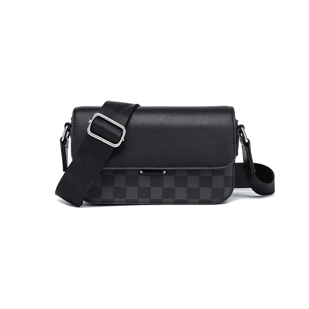 Geantă Crossbody pentru Bărbați cu Carouri
