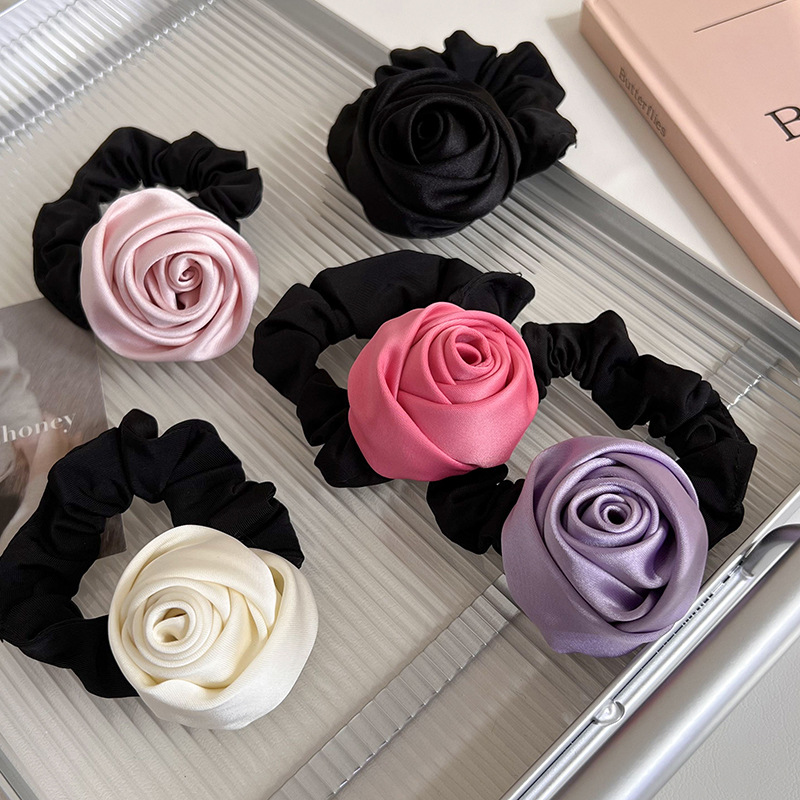 Satin Rose Hair Tie