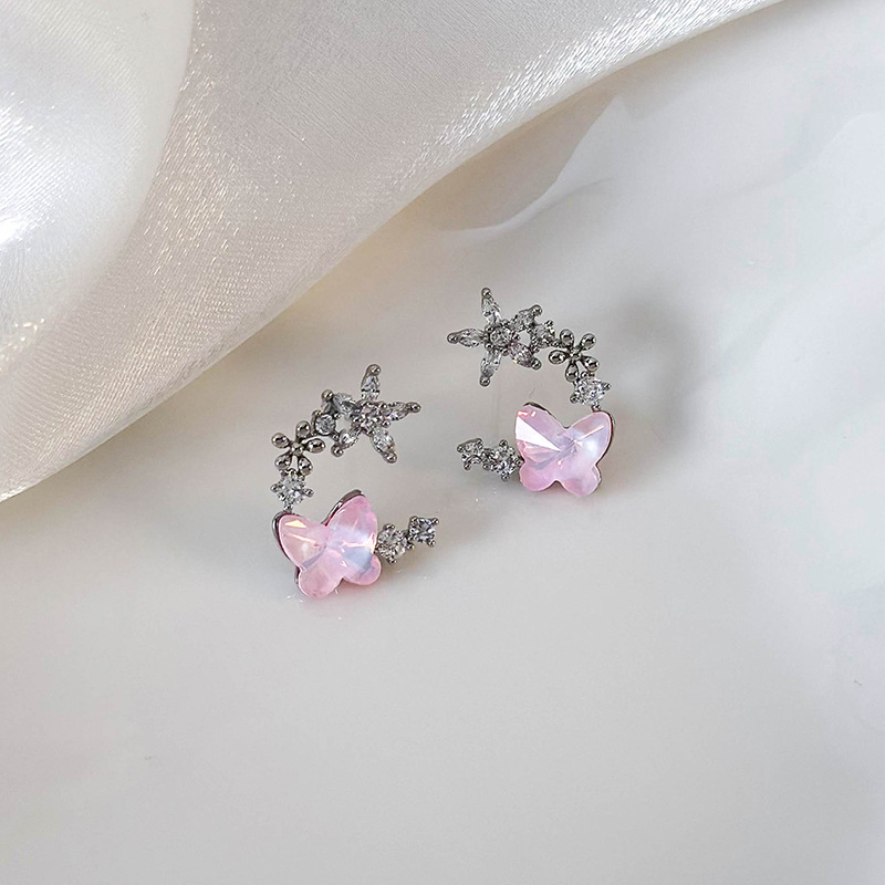 Boucles d'Oreille Papillon Florales