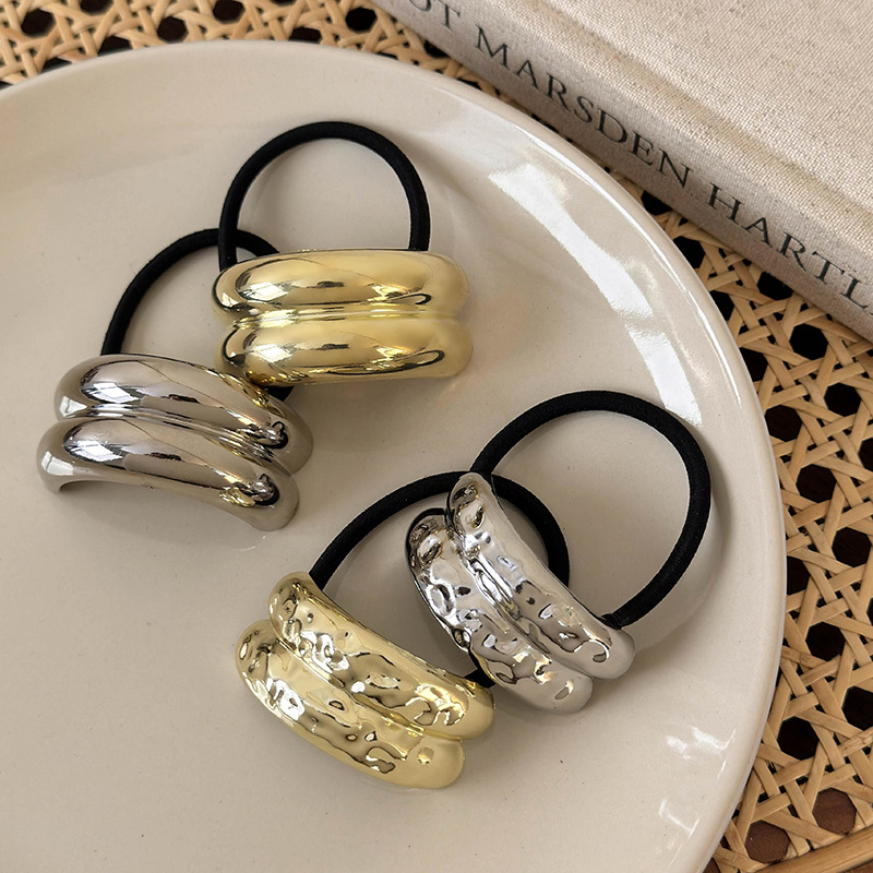 Geometryczne Metalowe Gumki do Włosów