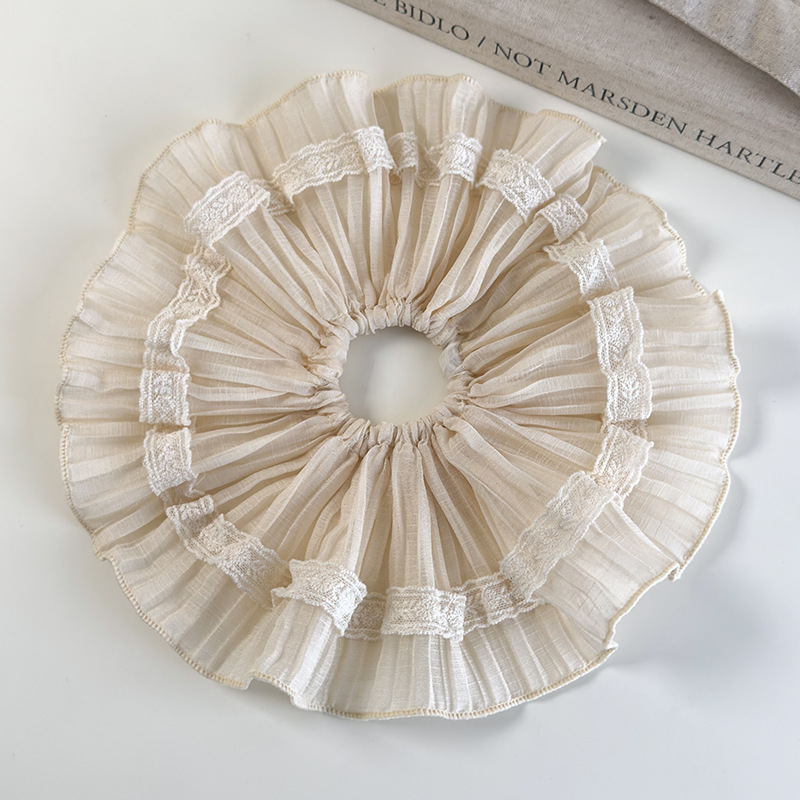 Hair Scrunchie με Δαντέλα Ruffle