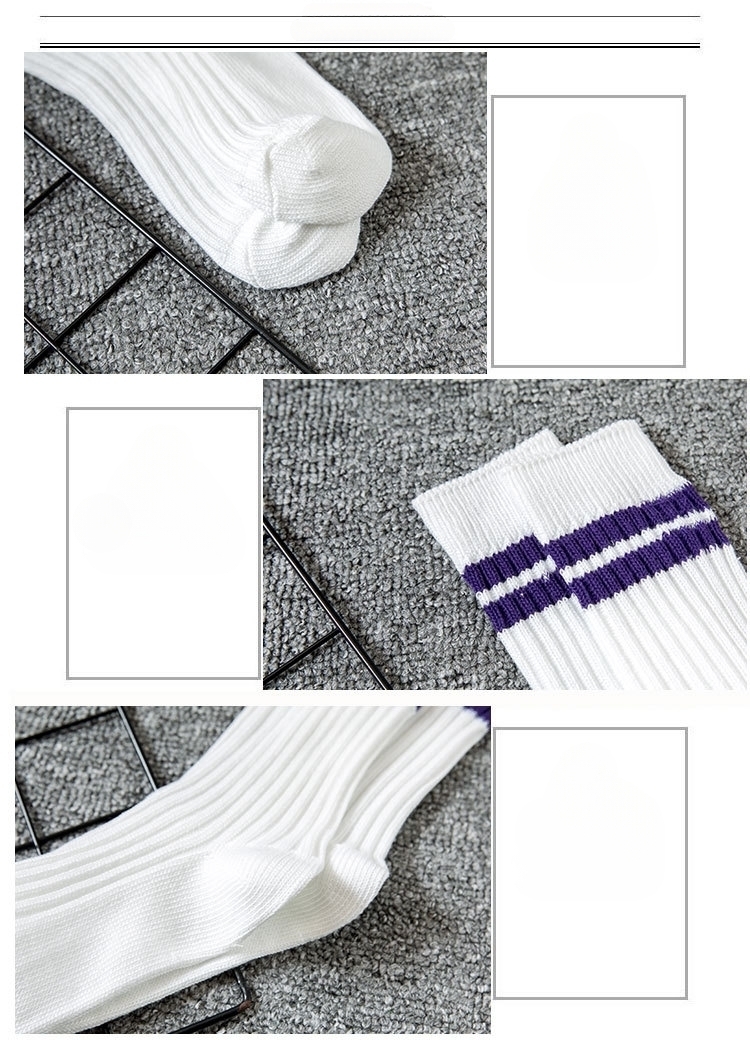 Meias Altas de Algodão Listradas