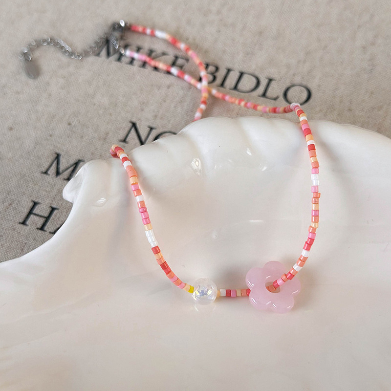 สร้อยคอช็อคเกอร์ดอกไม้เลื่อม