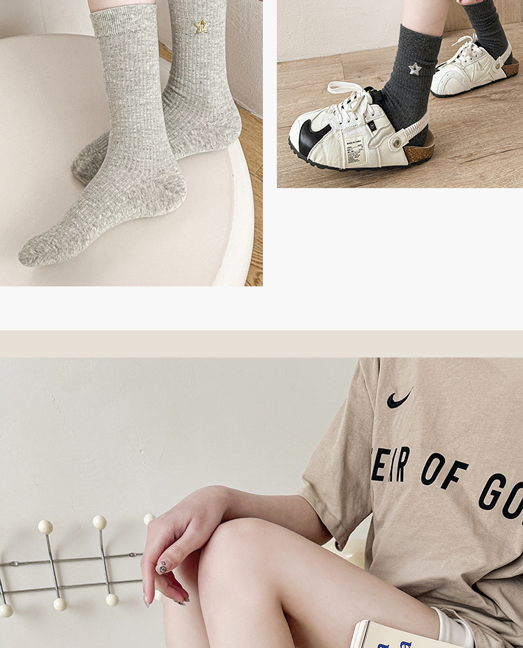 Meias Femininas Cano Médio Empilháveis