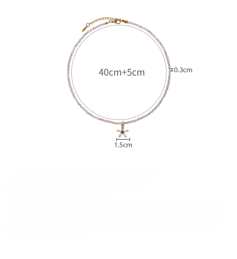 Кришталево-перлинне намисто з п'ятипелюстковою квіткою