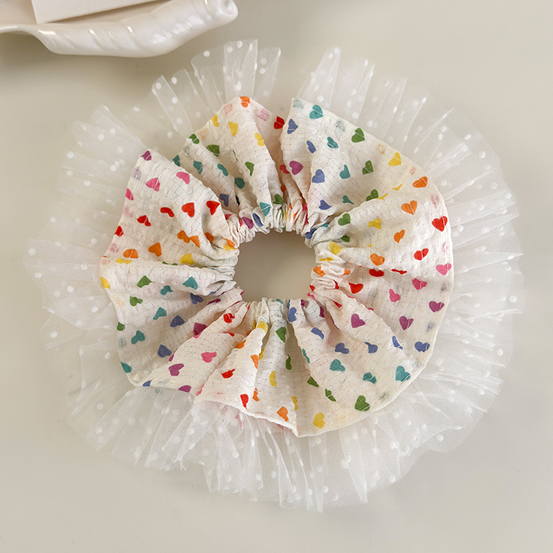 Dopaminowe Kolorowe Scrunchies i Gumki do Włosów z Serduszkami w Bańkach