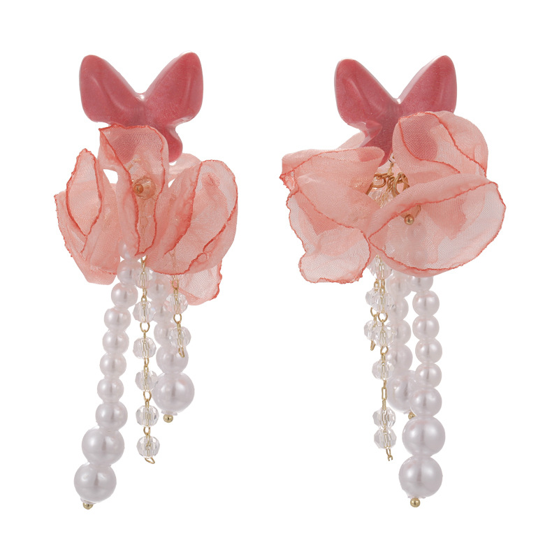 메쉬 플라워 이어링