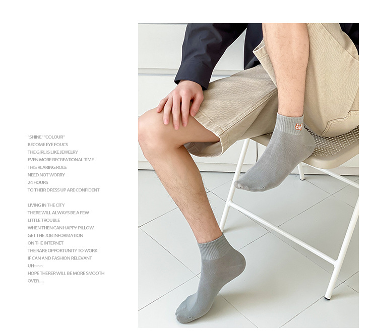 Herrar Broderade Ankelsockor