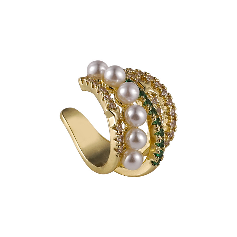 マルチレイヤーサークルクリップオンイヤリング