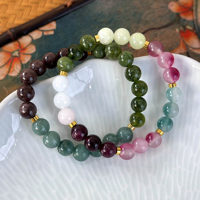 سوار خرز حجري طبيعي هندسي