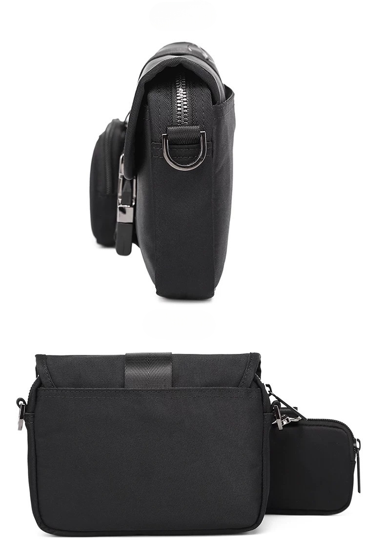 Saco Transversal Preto de Duas Peças para Homem