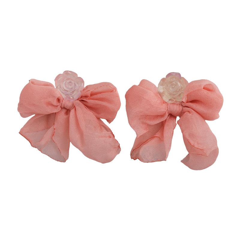 أقراط شيفون ربطة ووردة