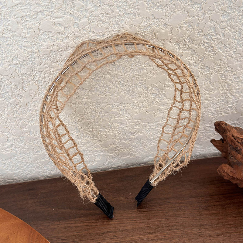 Diadema Trenzada de Lino y Paja