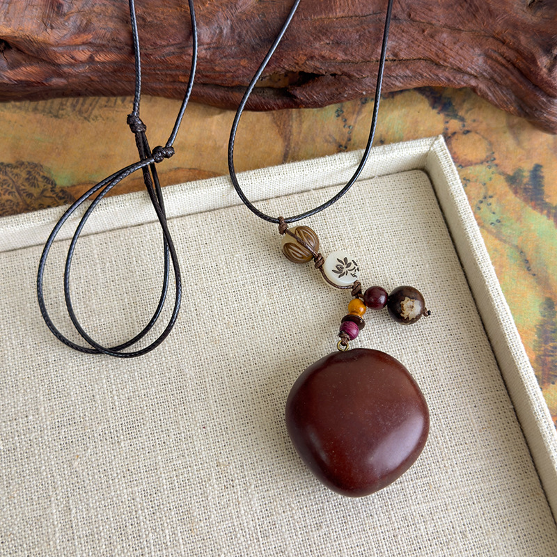 Довгий Восковий Мотузковий Намисто з Жолудем