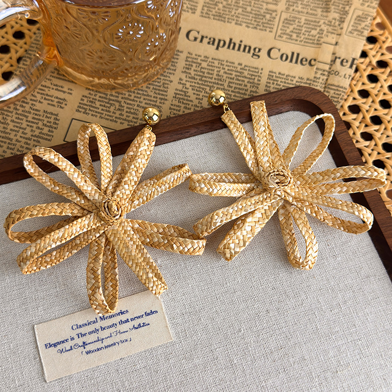 Bohemian Straw Earrings