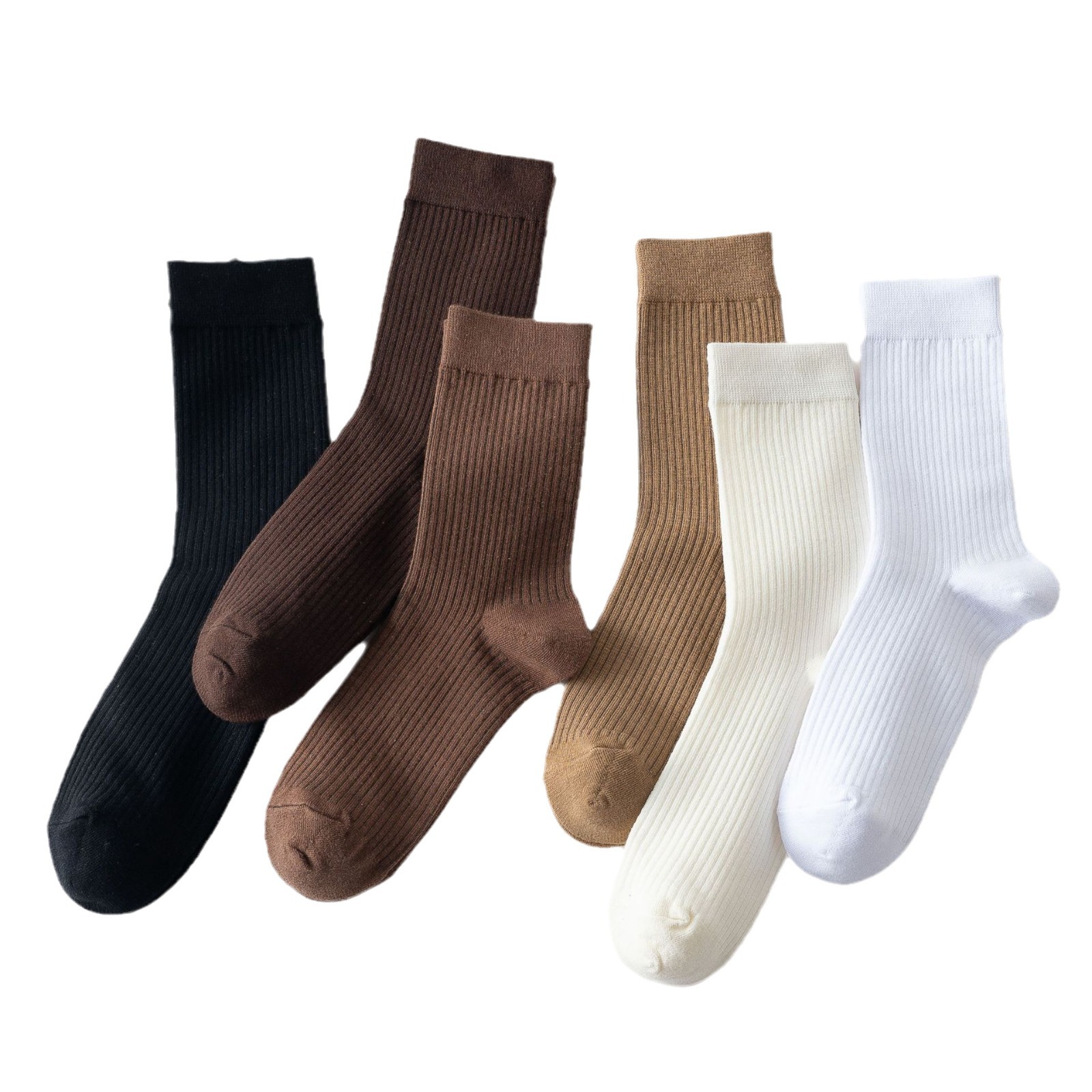 Meias Meia-Canela Cor Sólida para Mulheres