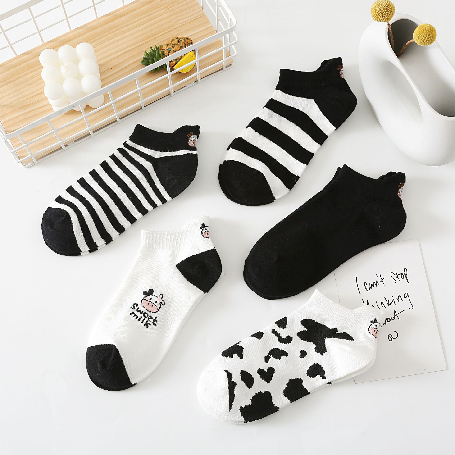 소 프린트 노쇼 양말