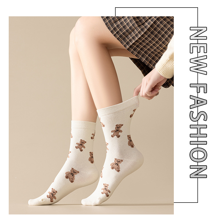 ถุงเท้ายาวครึ่งน่องลายหมี