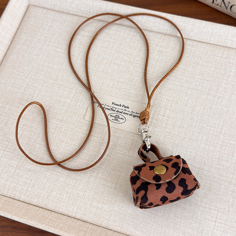 Leopard Print Coin Purse Necklace
