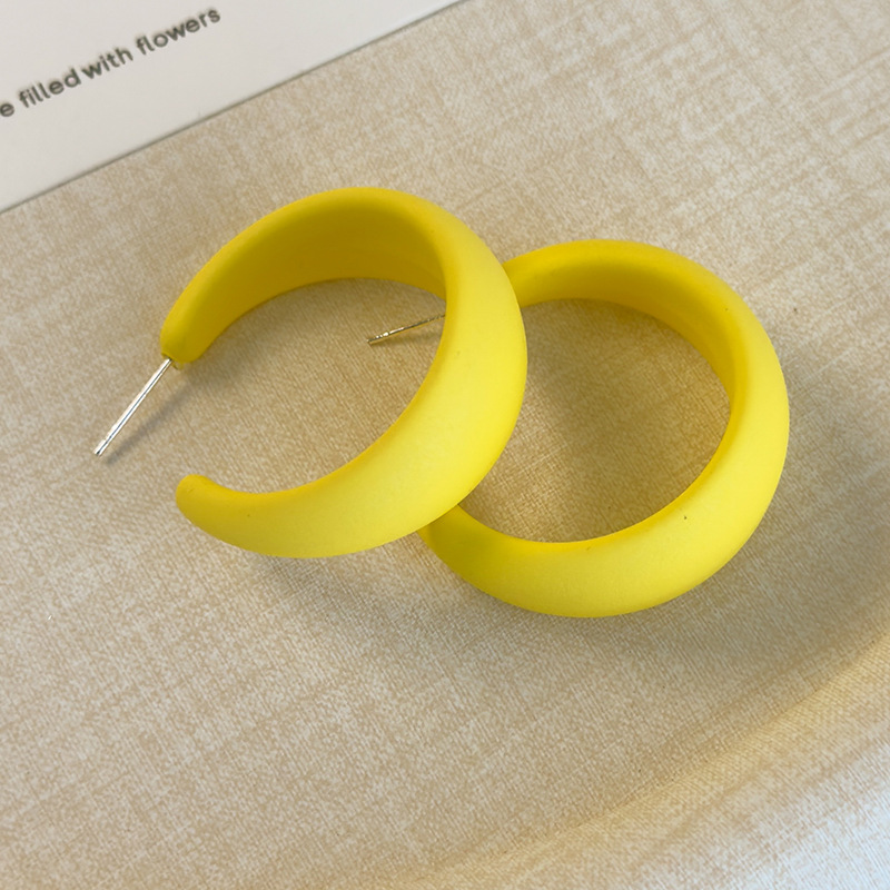 Şeker Renkli Reçine Halka Küpeler