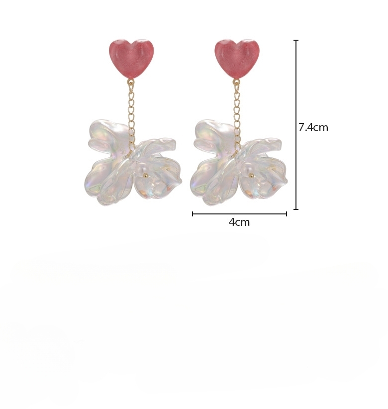 أقراط حورية البحر القزحية قلب زهرة