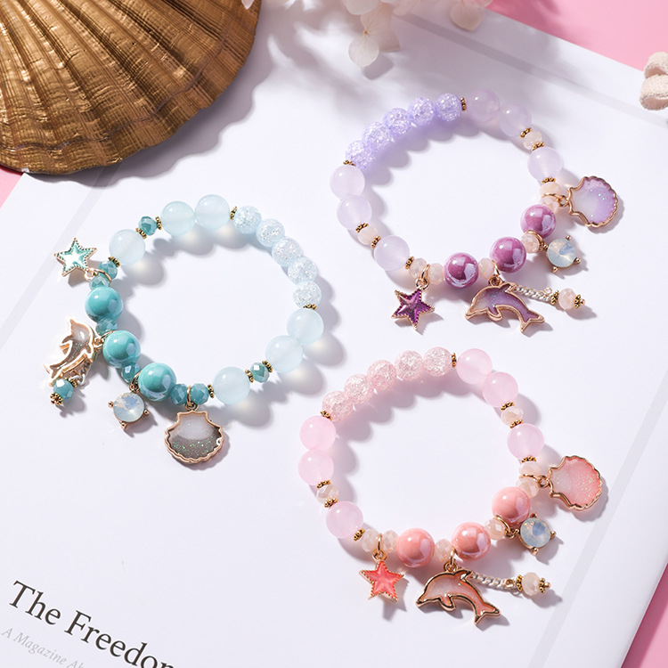 Dolphin Shell Crystal Bracelet