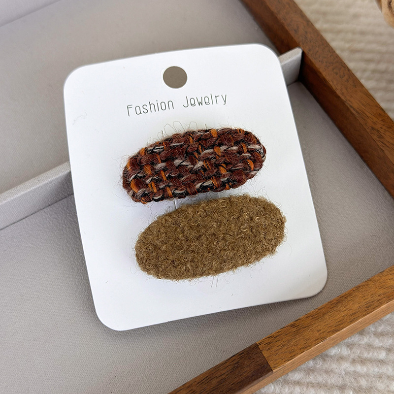 Pinzas de Pelo Ovaladas de Tweed para Niñas