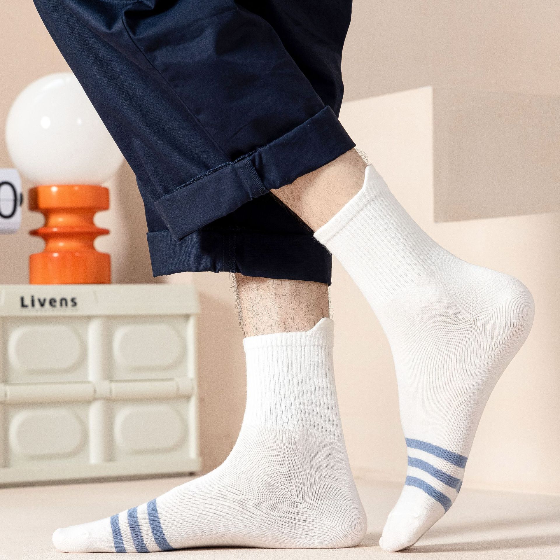 Мужские Хлопковые Спортивные Носки до середины икры