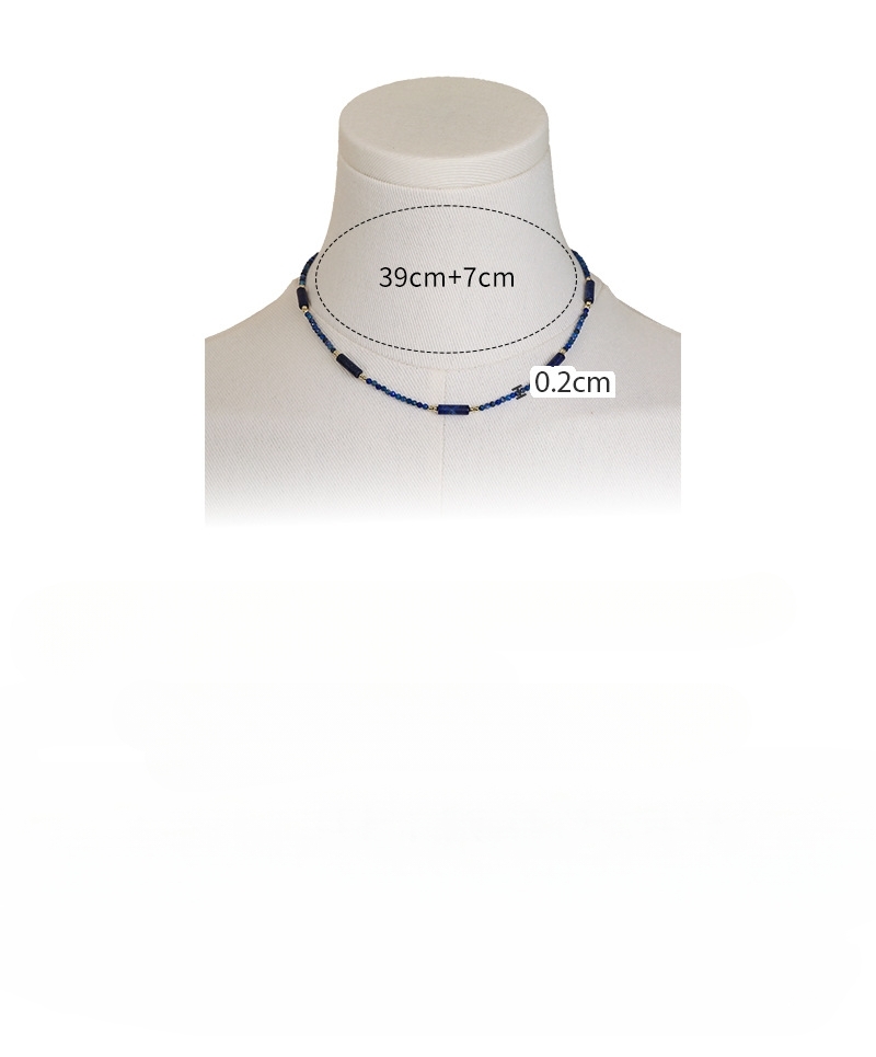 Намисто з намистинами Lapis Lazuli з геометричною підвіскою