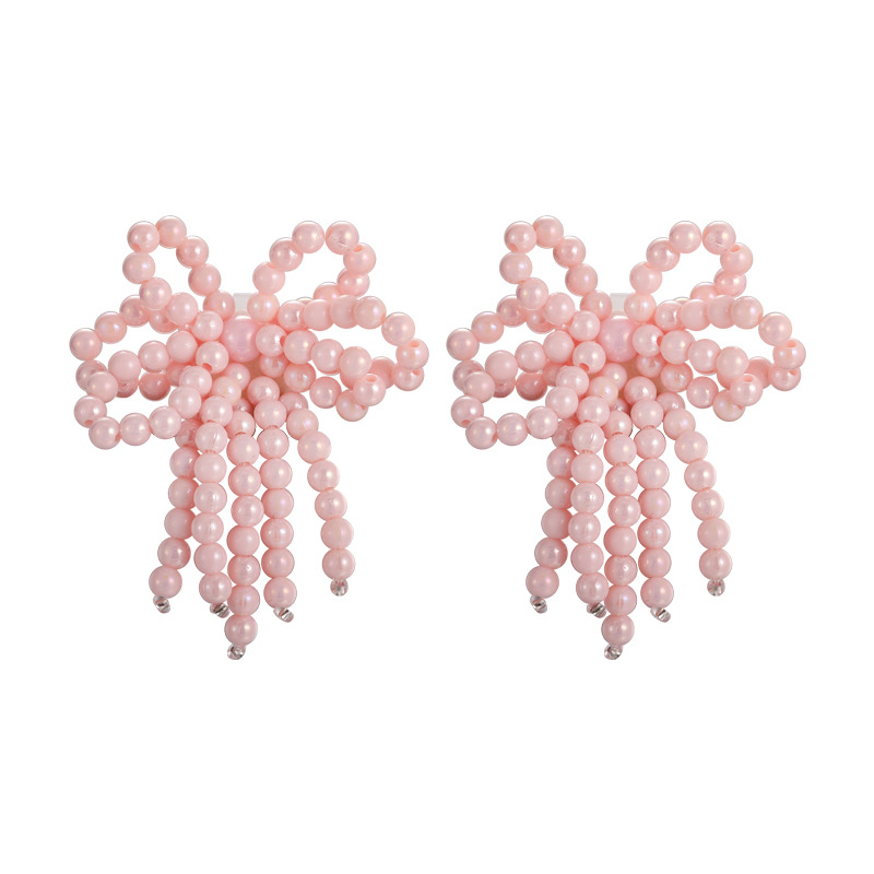 คลิปรองเท้าด้ามโบว์ลูกปัดวินเทจ