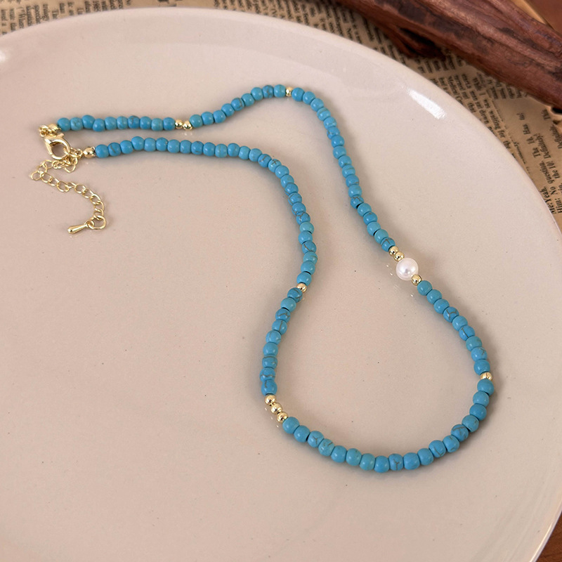 Геометричне намисто-чокер з перлами