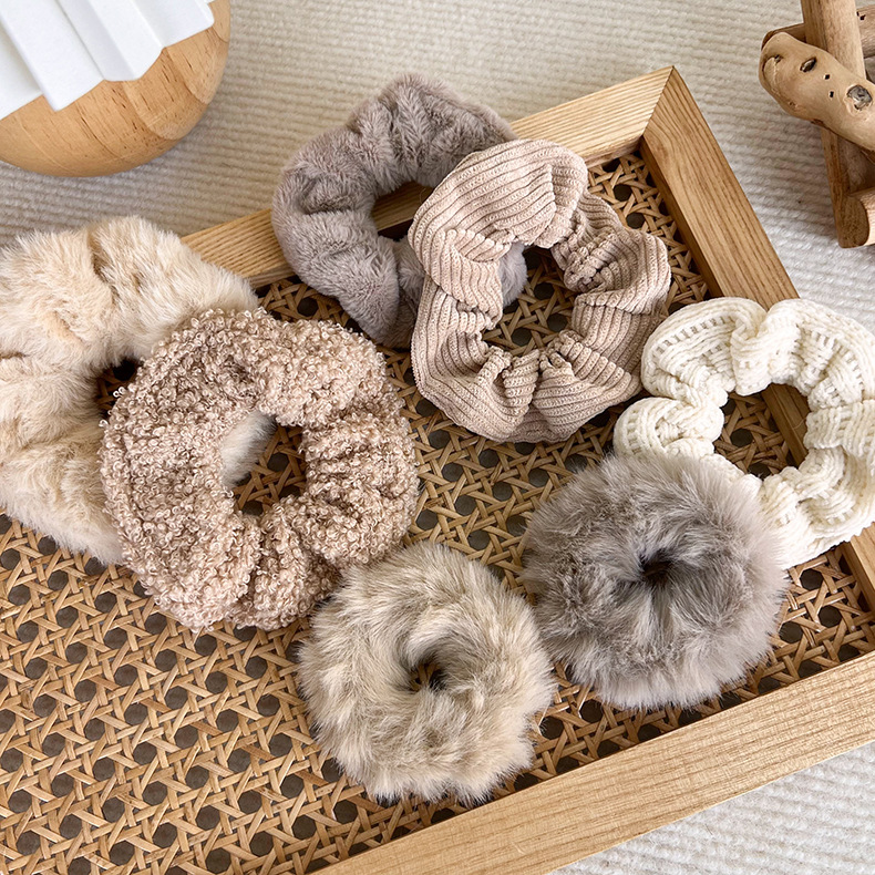 Élastiques à Cheveux Scrunchies Pelucheux