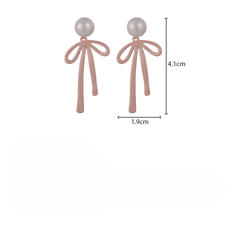 Pendientes de Perla Rosa con Lazo