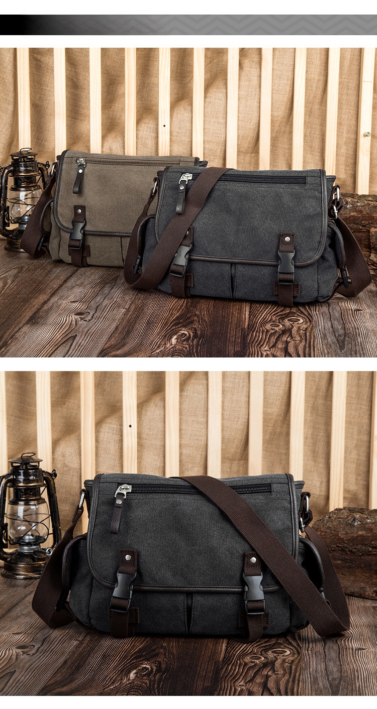 メンズキャンバスメッセンジャーバッグ